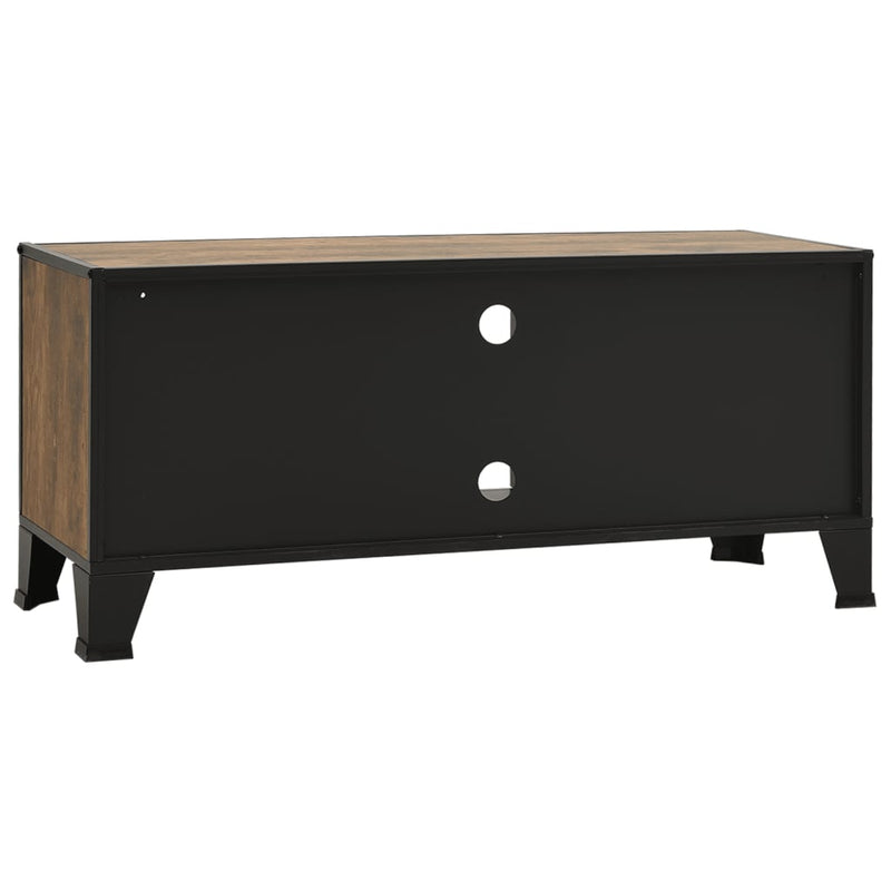 vidaXL TV Cabinet Rustic Brown 105x36x47 cm Metal and MDF