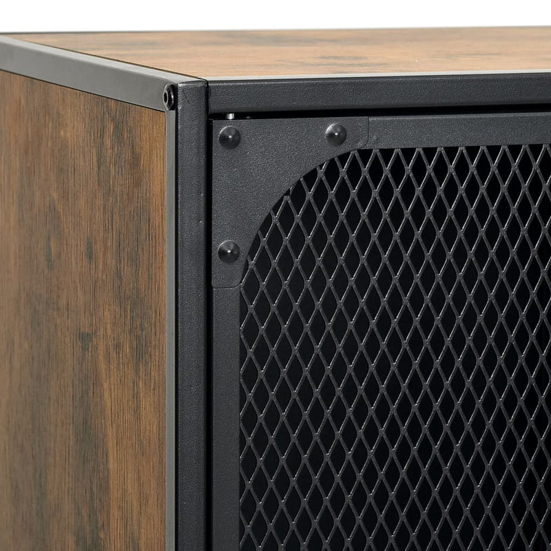 vidaXL TV Cabinet Rustic Brown 105x36x47 cm Metal and MDF