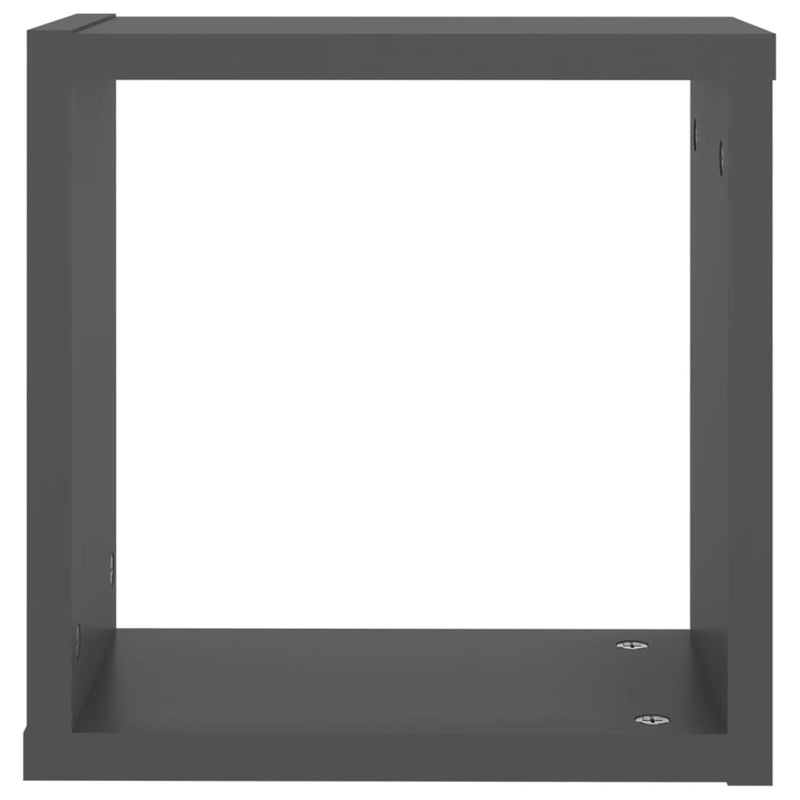 vidaXL Wall Cube Shelves 4 pcs Grey 30x15x30 cm