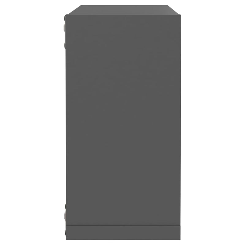 vidaXL Wall Cube Shelves 4 pcs Grey 30x15x30 cm