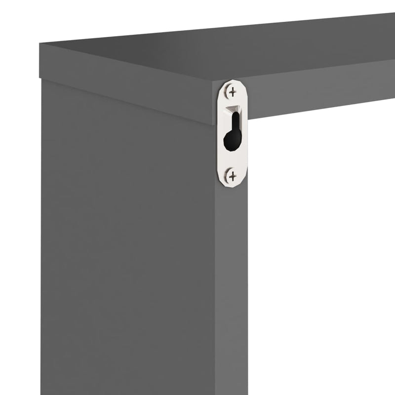 vidaXL Wall Cube Shelves 4 pcs Grey 30x15x30 cm