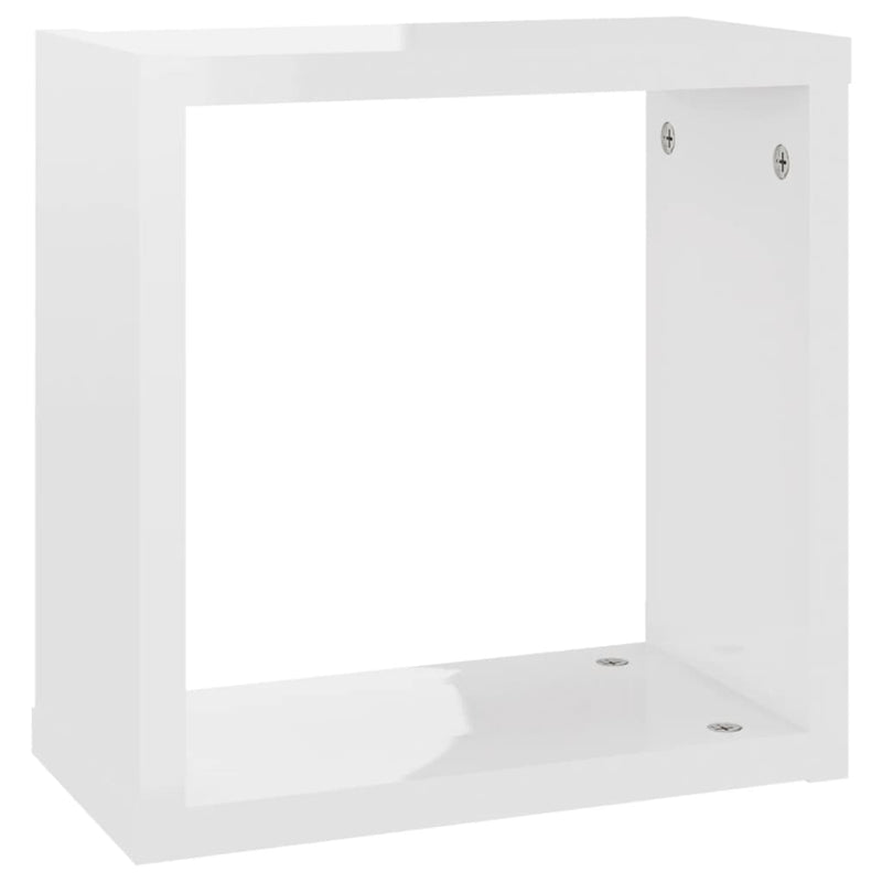 vidaXL Wall Cube Shelves 6 pcs High Gloss White 30x15x30 cm