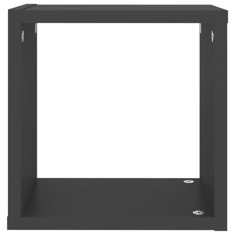 vidaXL Wall Cube Shelves 4 pcs Grey 26x15x26 cm