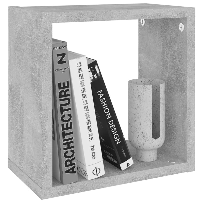 vidaXL Wall Cube Shelves 6 pcs Concrete Grey 26x15x26 cm