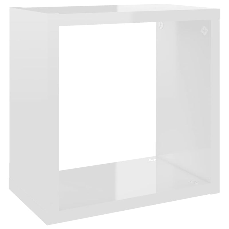 vidaXL Wall Cube Shelves 4 pcs High Gloss White 26x15x26 cm