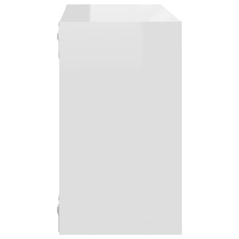 vidaXL Wall Cube Shelves 4 pcs High Gloss White 26x15x26 cm