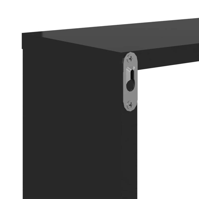 vidaXL Wall Cube Shelves 6 pcs High Gloss Black 22x15x22 cm