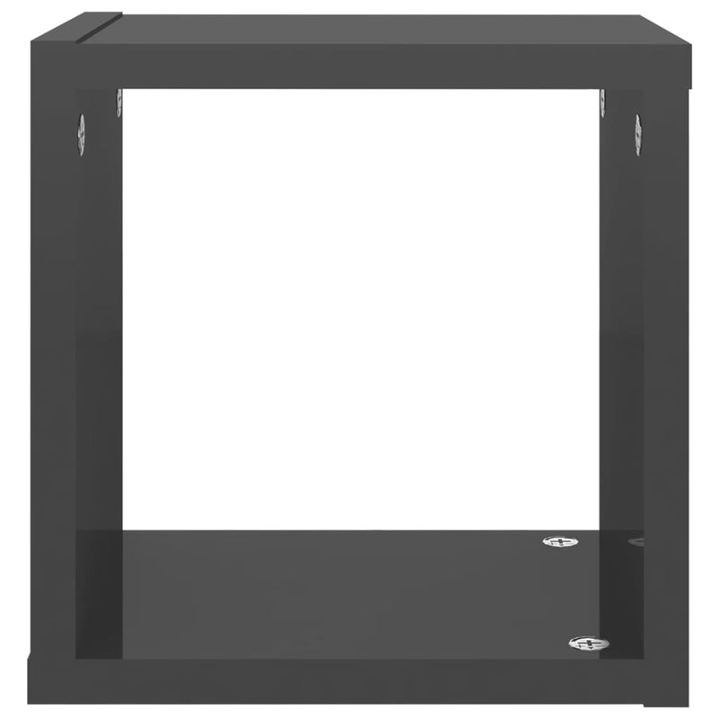 vidaXL Wall Cube Shelves 6 pcs High Gloss Grey 22x15x22 cm