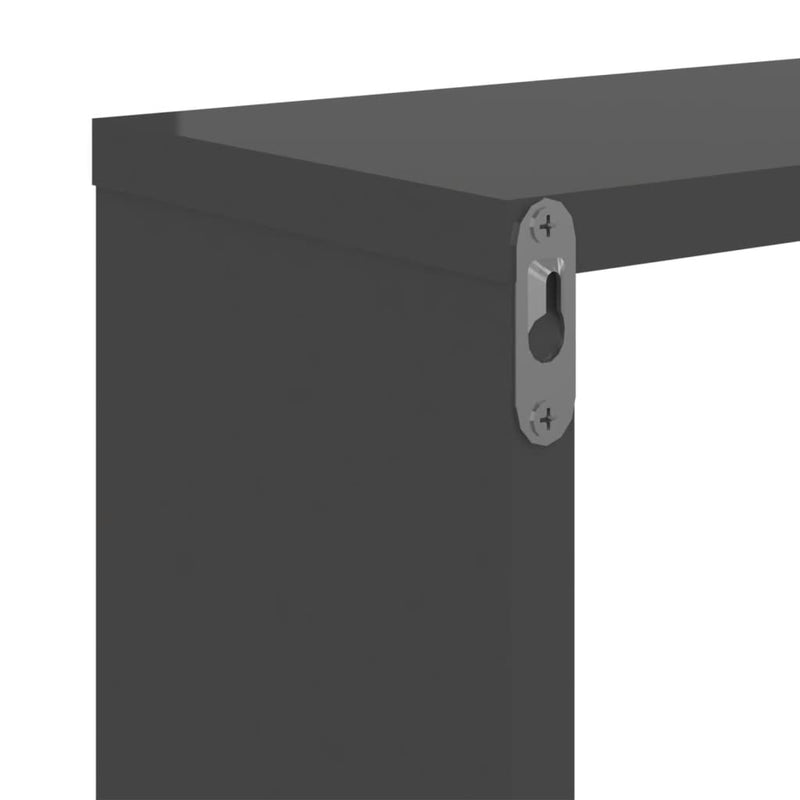vidaXL Wall Cube Shelves 6 pcs High Gloss Grey 22x15x22 cm