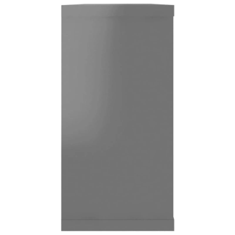 vidaXL Wall Cube Shelves 2 pcs High Gloss Grey 100x15x30 cm Engineered Wood