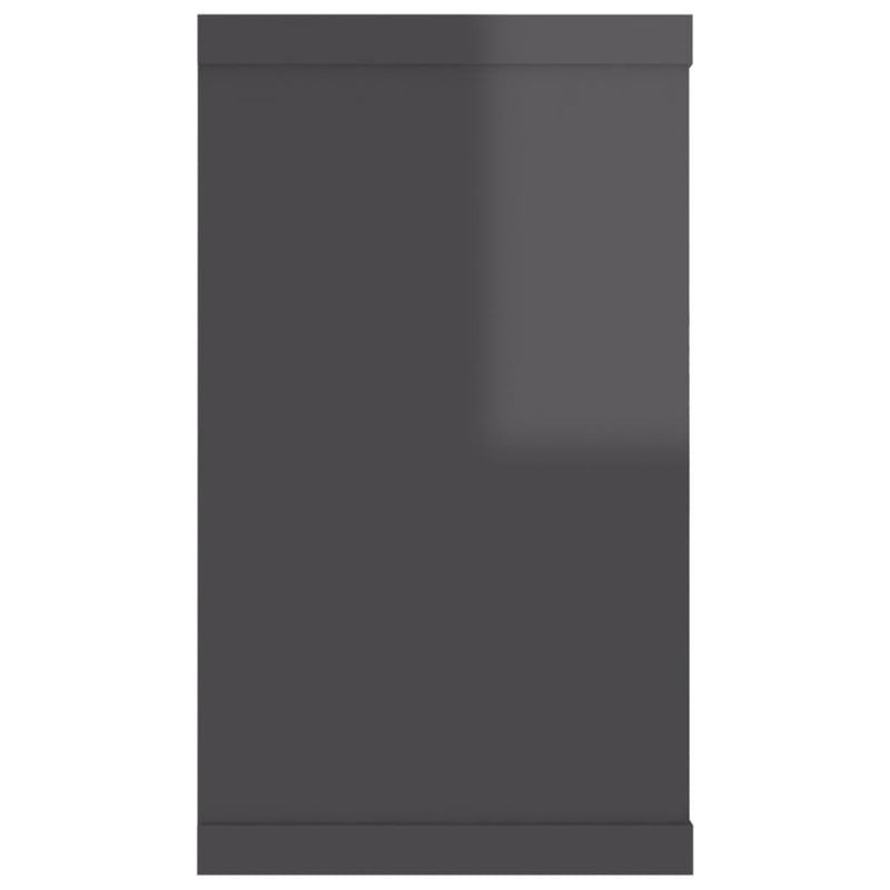 vidaXL Wall Cube Shelves 2 pcs High Gloss Grey 80x15x26.5 cm Engineered Wood