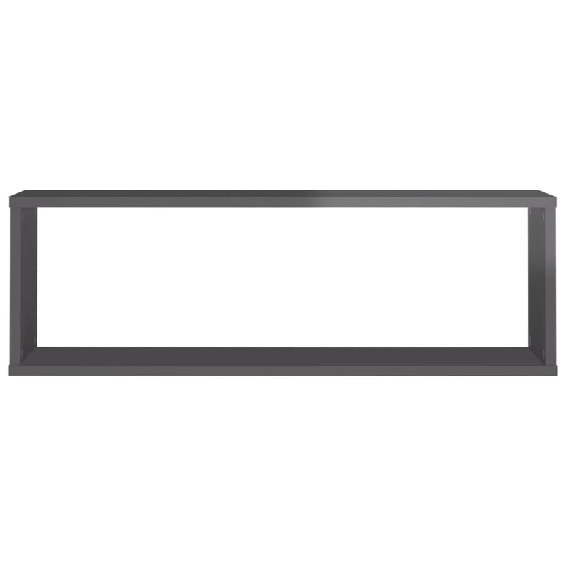 vidaXL Wall Cube Shelves 6 pcs High Gloss Grey 80x15x26.5 cm Engineered Wood