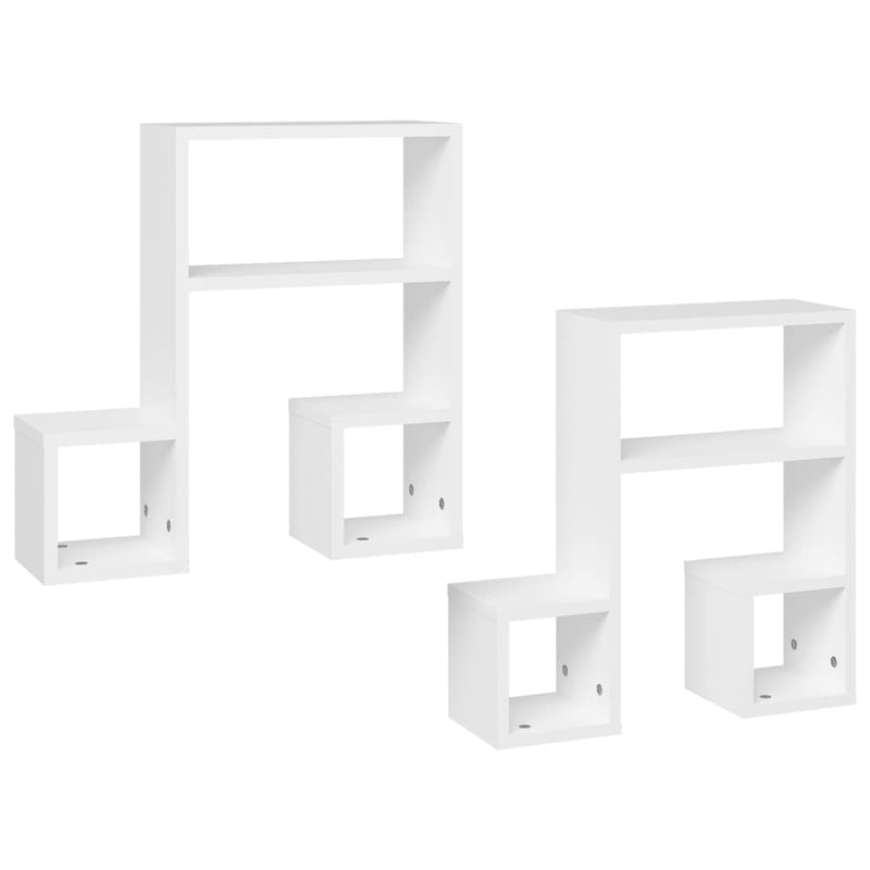 vidaXL Wall Shelves 2 pcs White 50x15x50 cm Engineered Wood