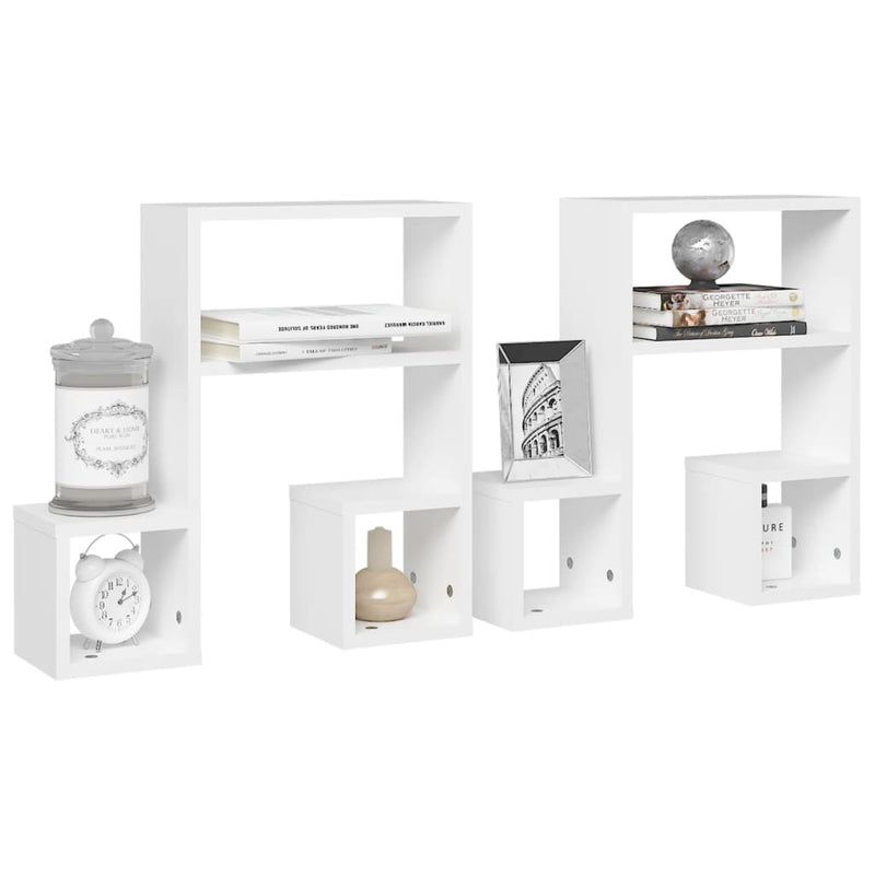 vidaXL Wall Shelves 2 pcs White 50x15x50 cm Engineered Wood