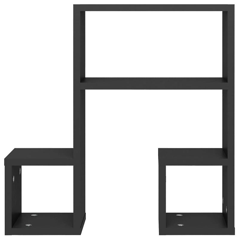 vidaXL Wall Shelves 2 pcs Grey 50x15x50 cm Engineered Wood