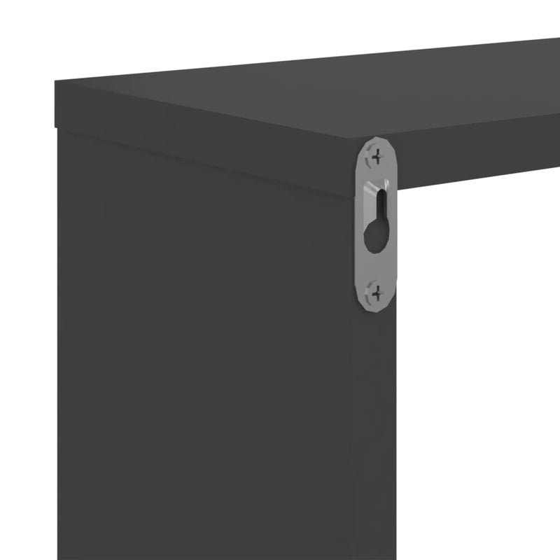 vidaXL Wall Shelves 2 pcs Grey 50x15x50 cm Engineered Wood