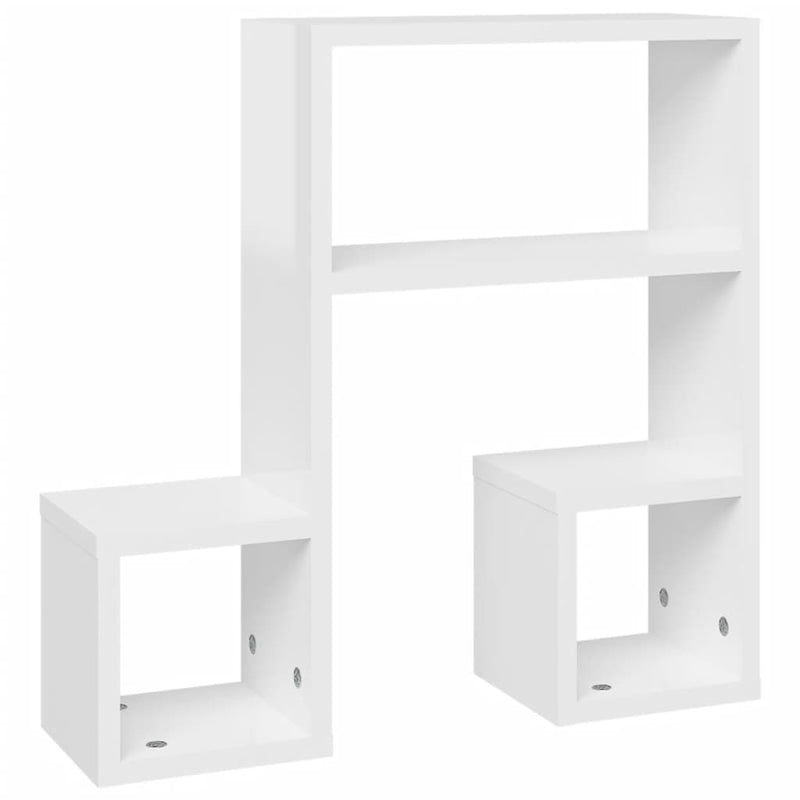 vidaXL Wall Shelves 2 pcs High Gloss White 50x15x50 cm Engineered Wood