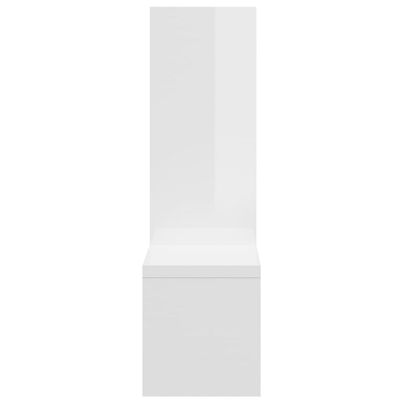 vidaXL Wall Shelves 2 pcs High Gloss White 50x15x50 cm Engineered Wood