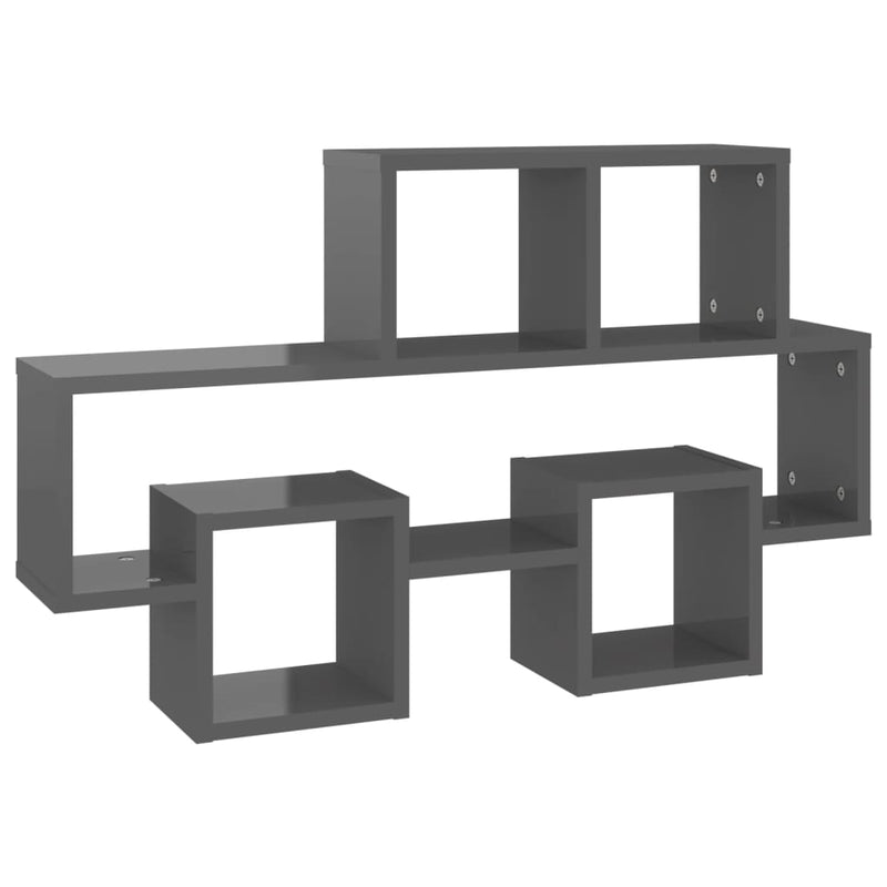 vidaXL Car-shaped Wall Shelf High Gloss Grey 82x15x51 cm Engineered Wood