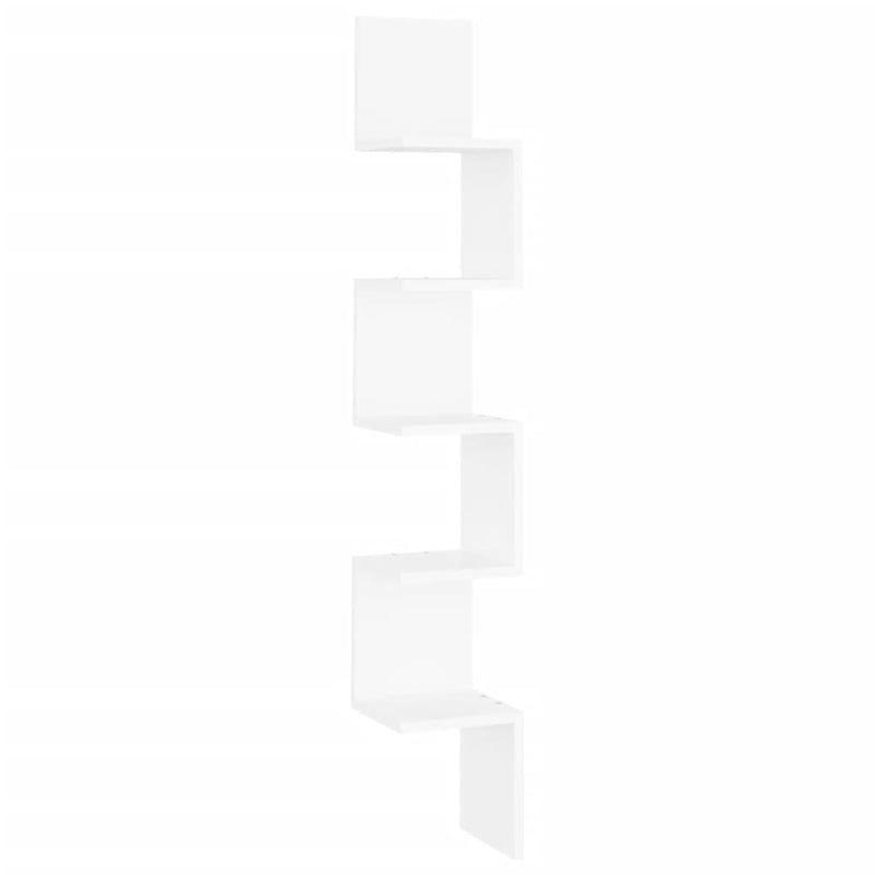 vidaXL Wall Corner Shelf White 20x20x127.5 cm Engineered Wood