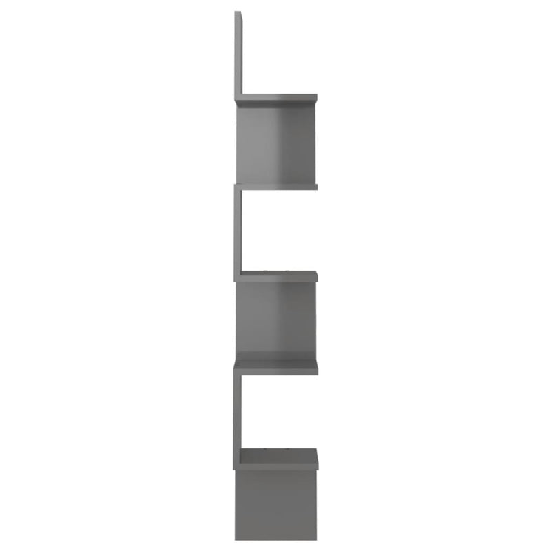 vidaXL Wall Corner Shelf High Gloss Grey 20x20x127.5 cm Engineered Wood