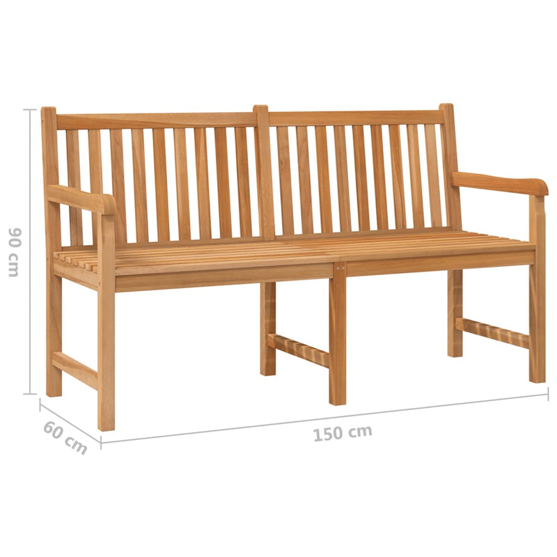 vidaXL Garden Bench 150 cm Solid Teak Wood