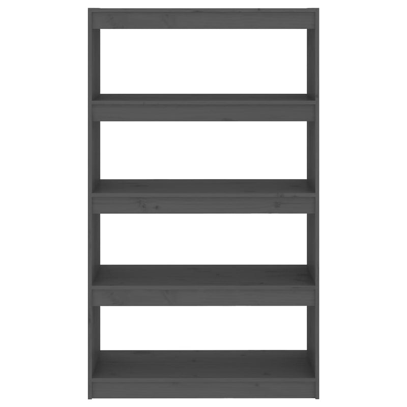 vidaXL Book Cabinet/Room Divider Grey 80x30x135.5 cm Solid Wood Pine