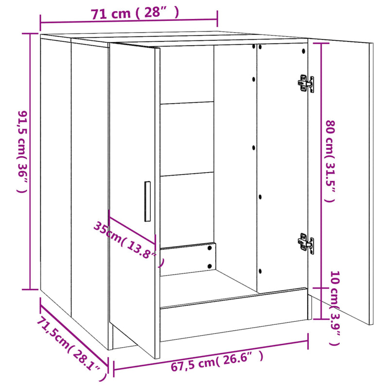 vidaXL Washing Machine Cabinet Black 71x71.5x91.5 cm