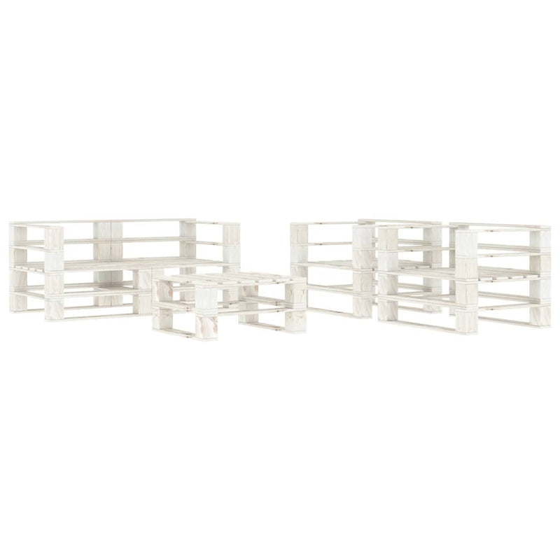 vidaXL 5 Piece Garden Pallet Lounge Set Solid Pinewood White