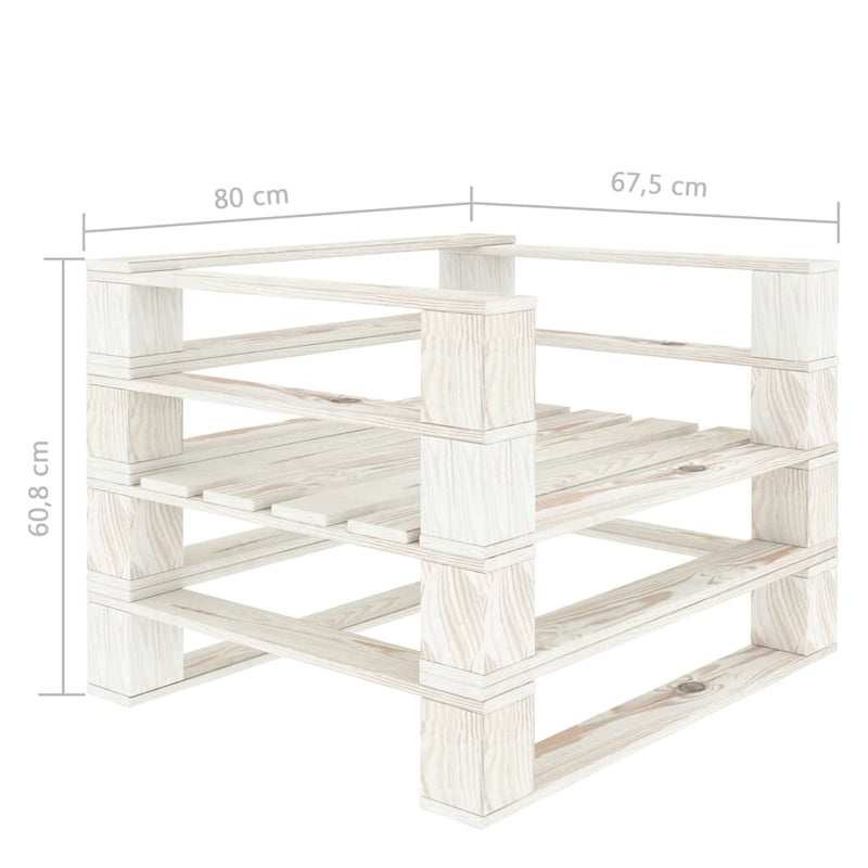 vidaXL 5 Piece Garden Pallet Lounge Set Solid Pinewood White