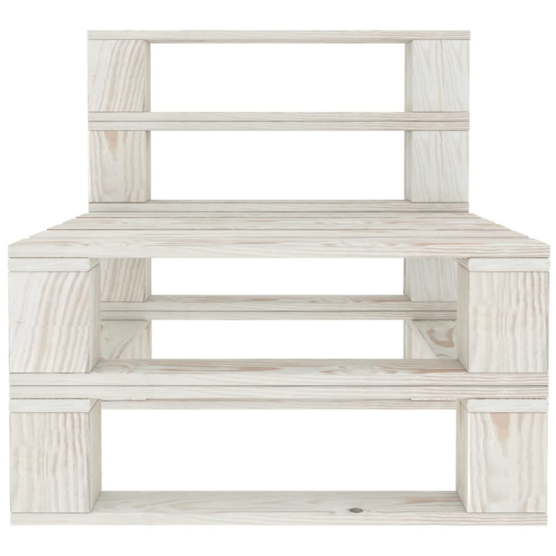 vidaXL 5 Piece Garden Pallet Lounge Set Solid Pinewood White