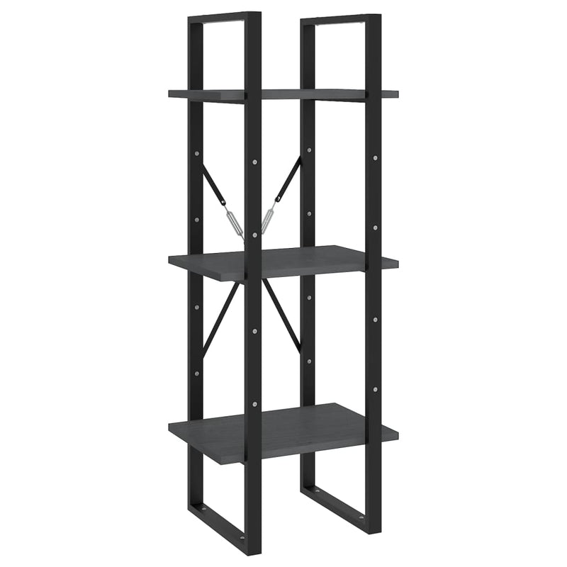 vidaXL 5-Tier Book Cabinet Grey 40x30x175 cm Pinewood