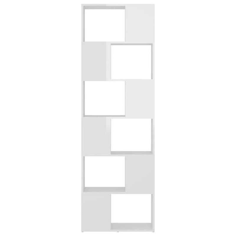 vidaXL Book Cabinet Room Divider High Gloss White 60x24x186 cm