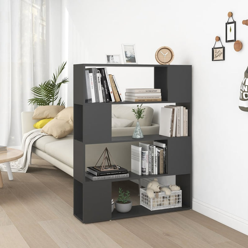 vidaXL Book Cabinet Room Divider Grey 100x24x124 cm