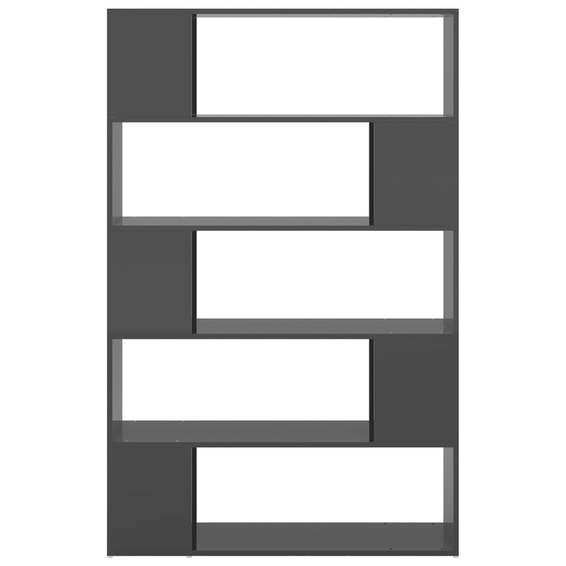 vidaXL Book Cabinet Room Divider High Gloss Grey Engineered Wood