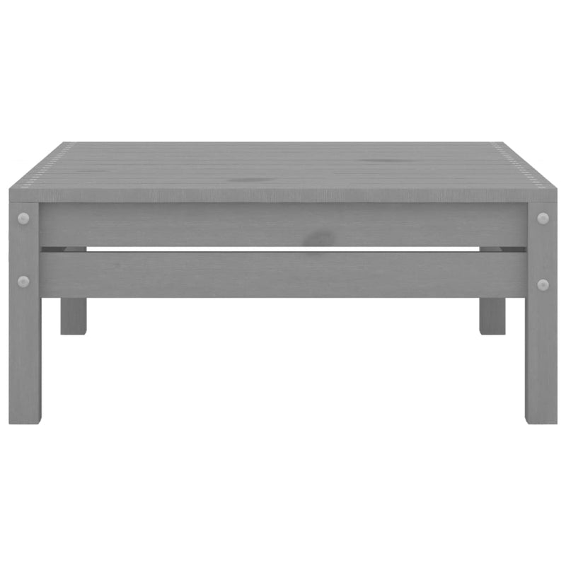 Garden Footstool Grey Solid Pinewood
