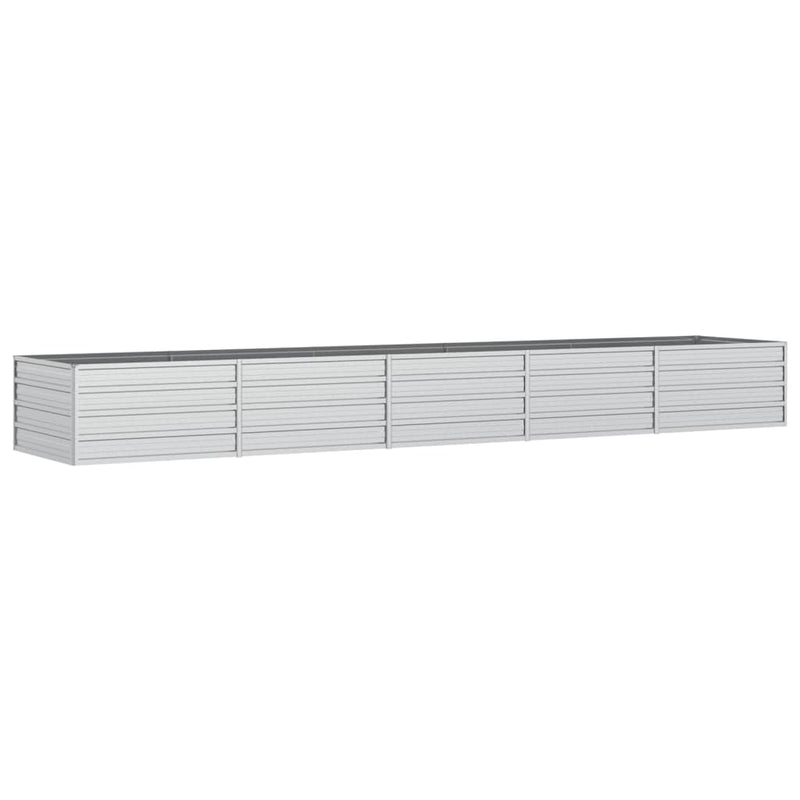vidaXL Garden Raised Bed 400x80x45 cm Galvanized Steel Silver