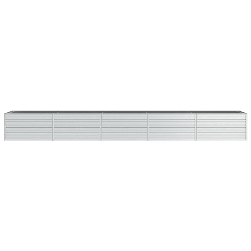 vidaXL Garden Raised Bed 400x80x45 cm Galvanized Steel Silver