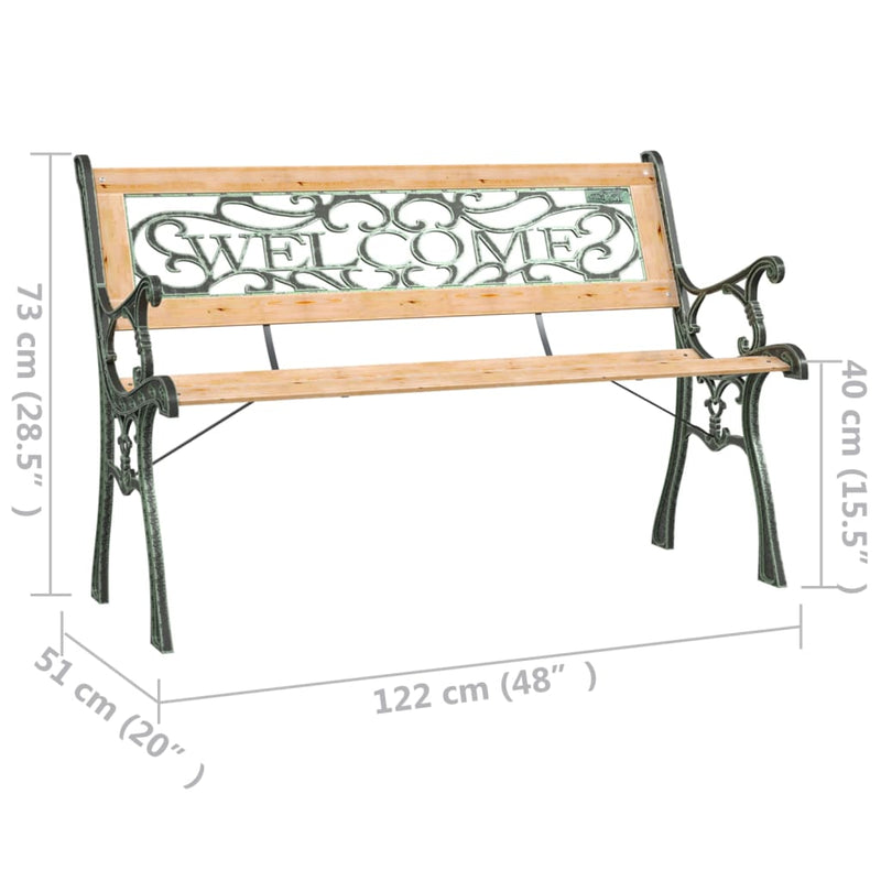 vidaXL Garden Bench 122 cm Solid Wood Fir