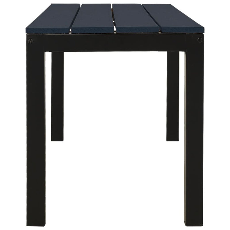vidaXL Garden Bench 110 cm Steel and WPC Black