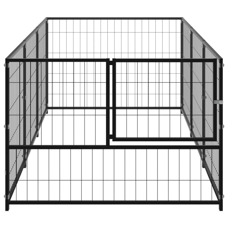 vidaXL Dog Kennel Black 3 m² Steel