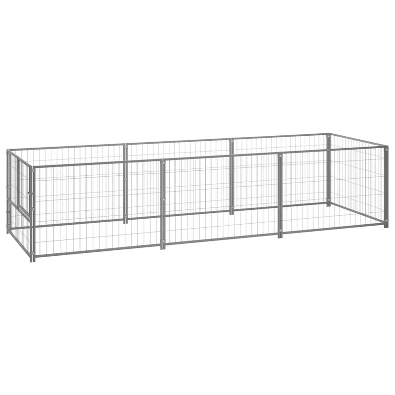 vidaXL Dog Kennel Silver 3 m² Steel