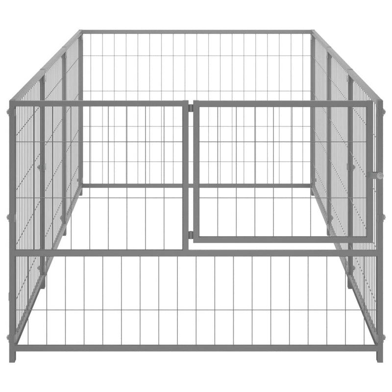 vidaXL Dog Kennel Silver 3 m² Steel