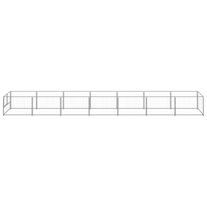 vidaXL Dog Kennel Silver 7 m² Steel