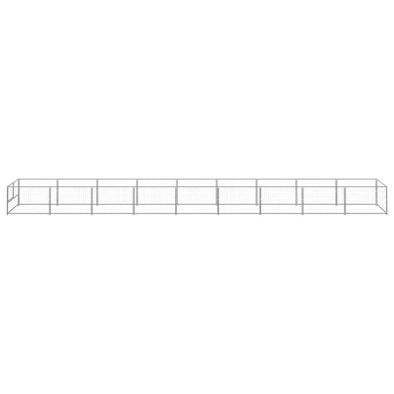 vidaXL Dog Kennel Silver 9 m² Steel