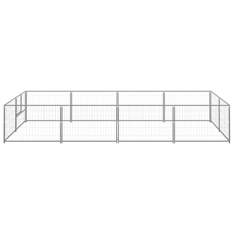 vidaXL Dog Kennel Silver 8 m² Steel