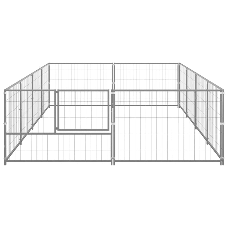 vidaXL Dog Kennel Silver 8 m² Steel