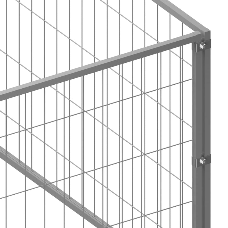 vidaXL Dog Kennel Silver 8 m² Steel