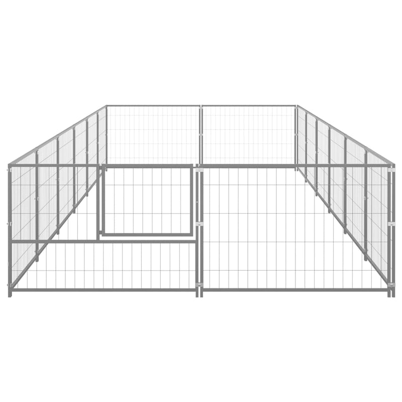 vidaXL Dog Kennel Silver 12 m² Steel