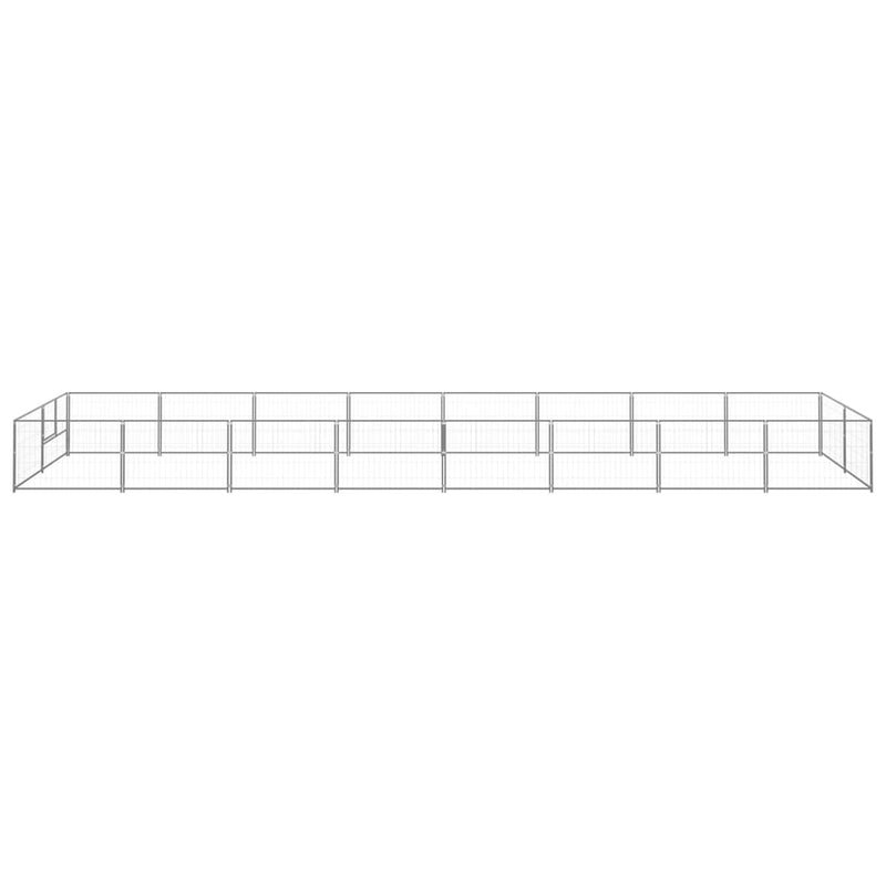 vidaXL Dog Kennel Silver 16 m² Steel